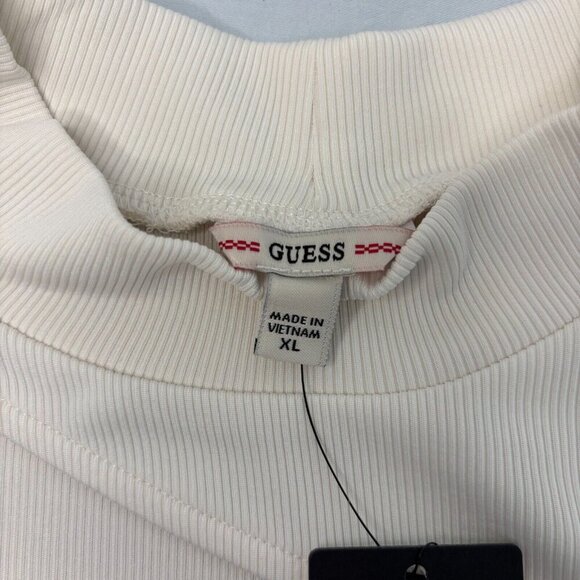 GUESS Lola Cutout Mock Turtleneck 3/4 Sleeve Cream White NWT XL $49 Retail - Picture 2 of 9